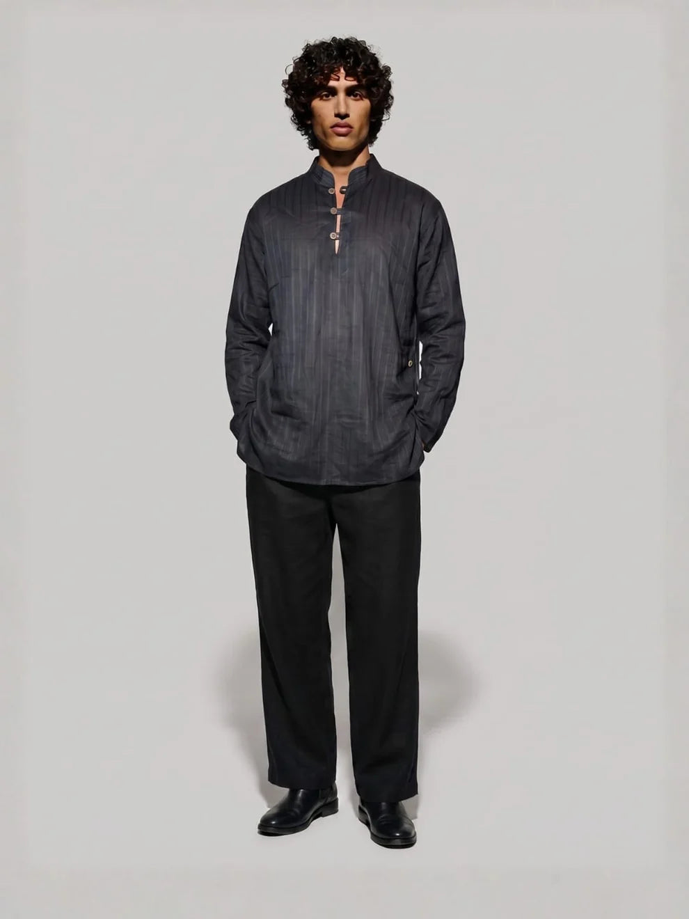 Kabir Beige Cotton Kurta