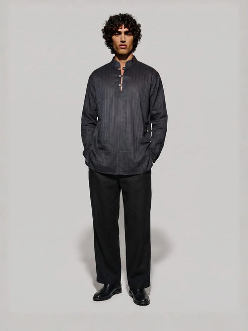 Kabir Beige Cotton Kurta