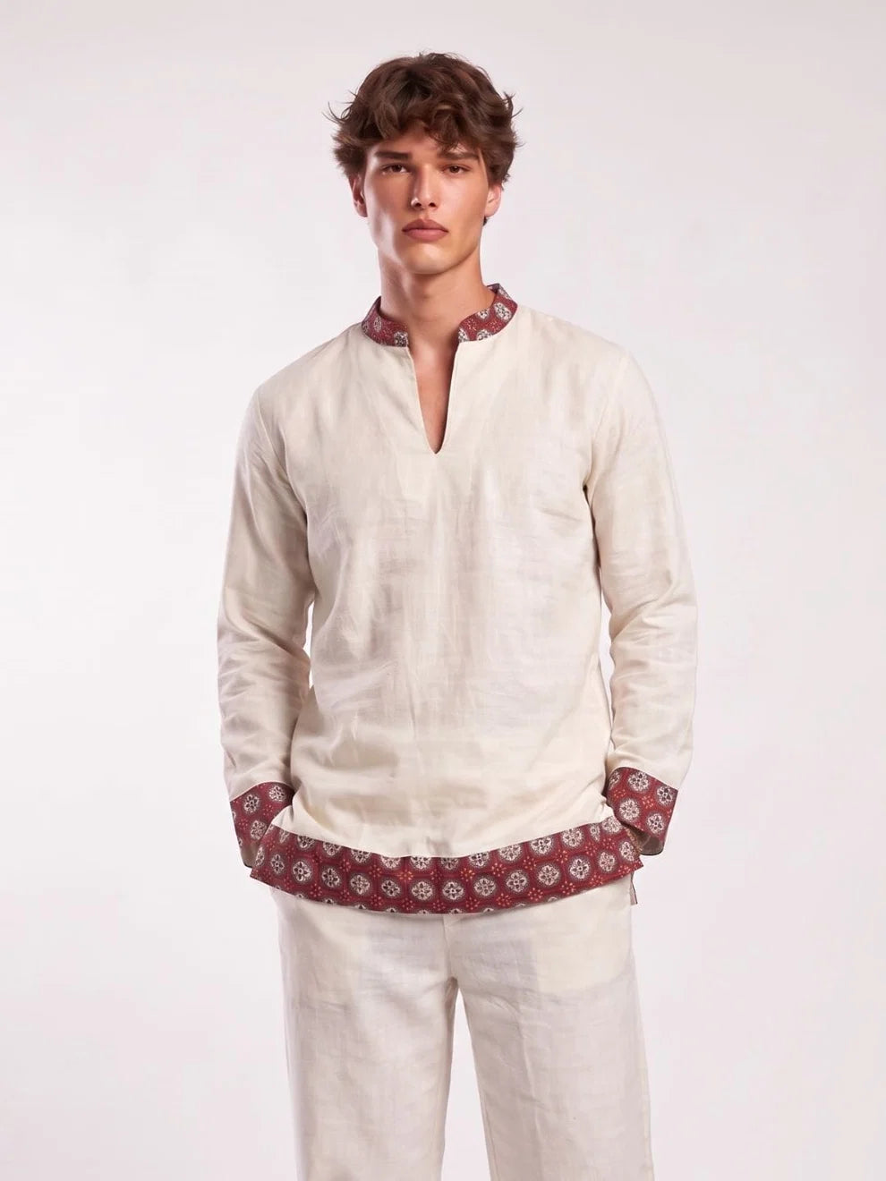 Kabir Beige Cotton Kurta