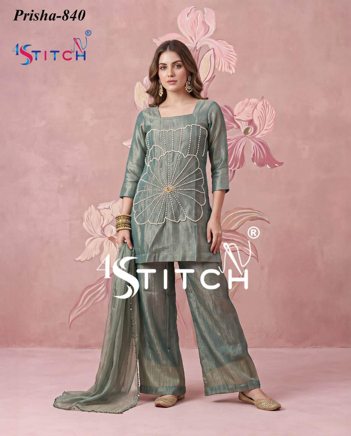 Pearl work kurti